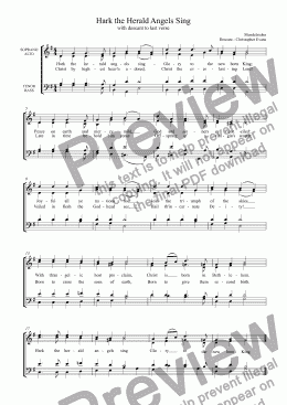 page one of Hark the Herald Angels Sing Descant for Choir & Organ