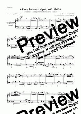 page one of Abel - 6 Flute Sonatas, Op 6 ; WK 123-128