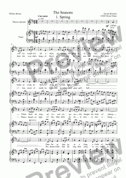 page one of The Seasons: 1. Spring for Mezzo-soprano and Piano