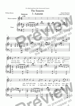 page one of The Seasons  3. Autumn for Mezzo-soprano and Piano