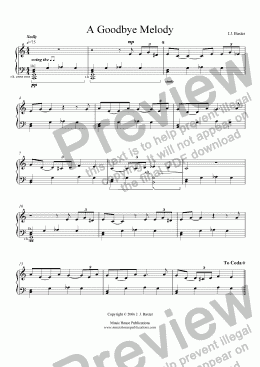 page one of A Goodbye Melody