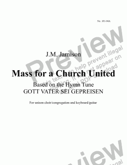 page one of Mass for a Church United (full score)