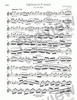 page one of Kuhlau Capriccio in D minor - Parts