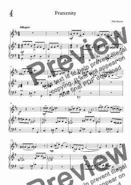 page one of Fraternity - French Horn and Piano