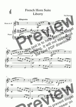 page one of French Horn Suite 