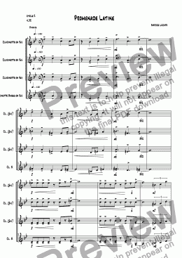 page one of Promenade latine quatuor clarinette