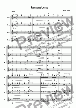 page one of Promenade latine quatuor flute