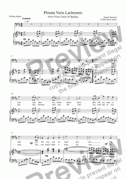 page one of Plorata Veris Lachrymis for Baritone voice with piano
