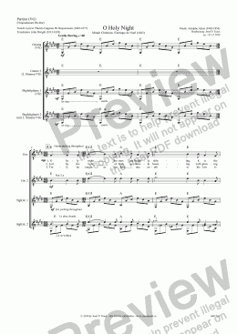 page one of O Holy Night / Cantique de Noël (VG/GT/Score & Parts)