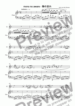 page one of Mono no aware (clarinet in Bb + piano accompaniment)