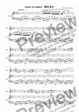 page one of Mono no aware (violin + piano accompaniment)