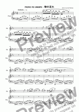 page one of Mono no aware (oboe + piano accompaniment)