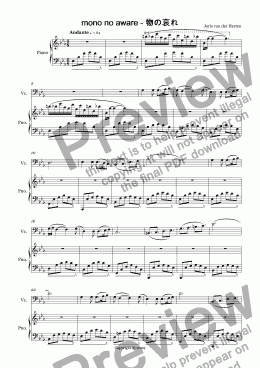 page one of Mono no aware (cello + piano accompaniment)