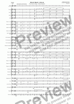 page one of Dear Baby Jesus (Now Rest In Sleep) - Concert Band
