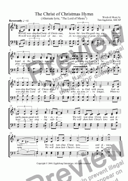 page one of The Christ of Christmas Hymn