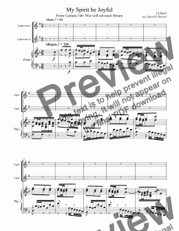 page one of My Spirit be Joyful for Two Euphoniums and Piano