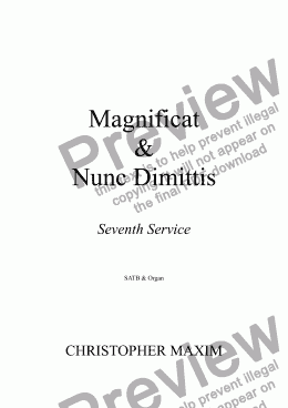 page one of Magnificat & Nunc Dimittis (Seventh Service)