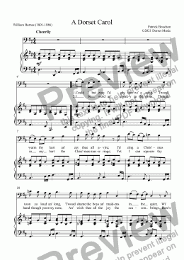 page one of A Dorset Carol for Male Voice and Piano