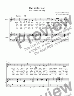 page one of The Wellerman [folk ballad] (voice + keyboard)
