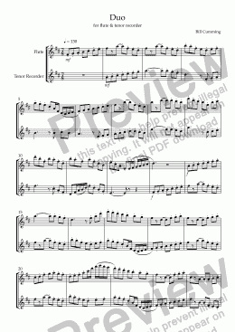 page one of Duo for flute and tenor recorder