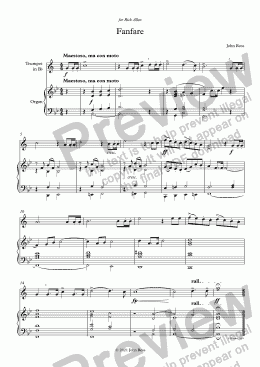 page one of Fanfare - trumpet & organ