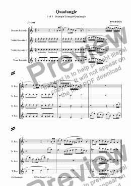 page one of Quadangle quartet (3 of 3, Duangle & Triangle) recorders