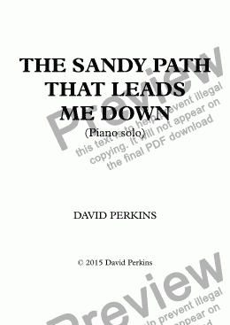 page one of The Sandy Path that Leads me Down