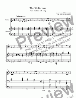 page one of The Wellerman [folk ballad] (violin + keyboard)