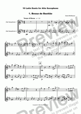 page one of 10 Latin Duets for Alto Saxophone