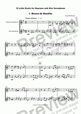 page one of 10 Latin Duets for Soprano and Alto Saxophone