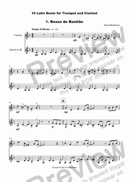 page one of 10 Latin Duets for Trumpet and Clarinet