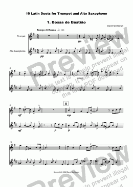 page one of 10 Latin Duets for Trumpet and Alto Saxophone