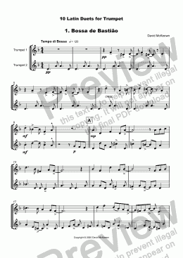 page one of 10 Latin Duets for Trumpet