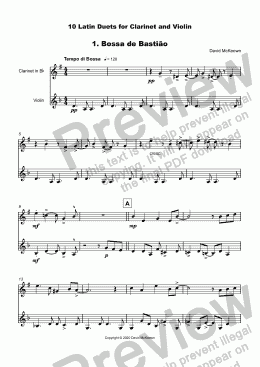 page one of 10 Latin Duets for Clarinet and Violin