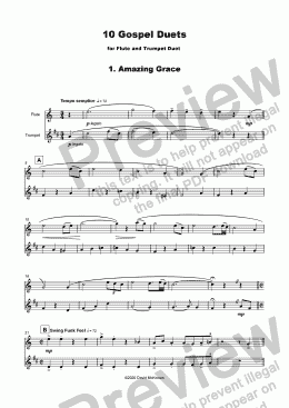 page one of 10 Gospel Duets for Flute and Trumpet