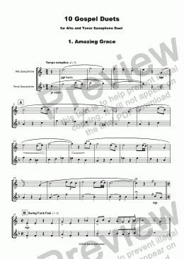 page one of 10 Gospel Duets for Alto and Tenor Saxophone