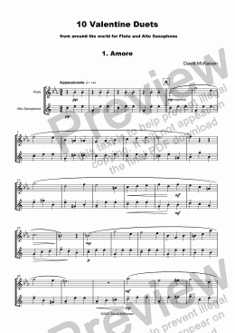 page one of 10 Valentine Duets for Flute and Alto Saxophone