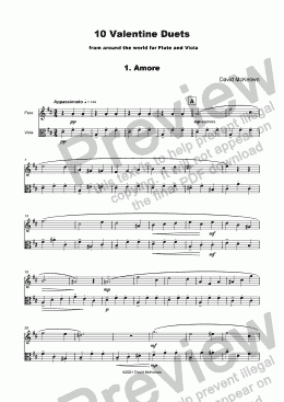 page one of 10 Valentine Duets for Flute and Viola