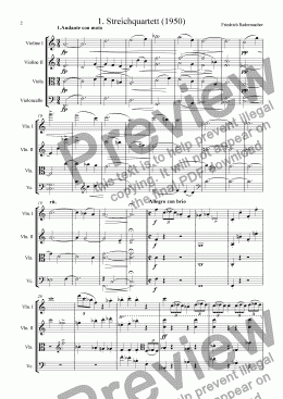 page one of 1. Stringquartet
