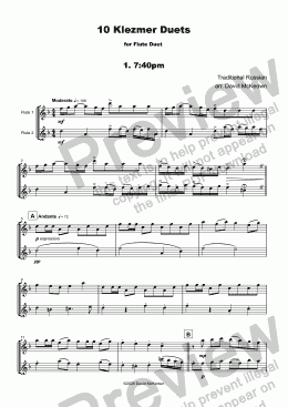 page one of 10 Klezmer Duets for Flute