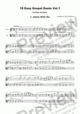 page one of 18 Easy Gospel Duets Vol.1 for Flute and Viola