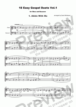 page one of 18 Easy Gospel Duets Vol.1 for Oboe and Bassoon