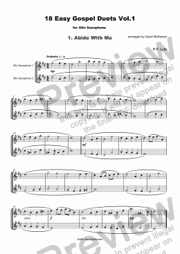 page one of 18 Easy Gospel Duets Vol.1 for Alto Saxophone