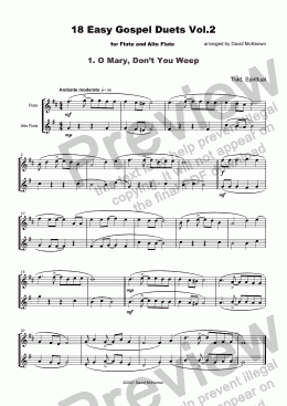 page one of 18 Easy Gospel Duets Vol.2 for Flute and Alto Flute