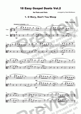 page one of 18 Easy Gospel Duets Vol.2 for Flute and Viola