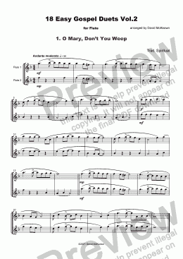 page one of 18 Easy Gospel Duets Vol.2 for Flute