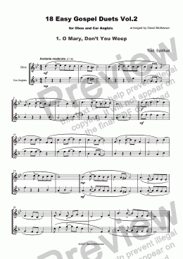 page one of 18 Easy Gospel Duets Vol.2 for Oboe and Cor Anglais