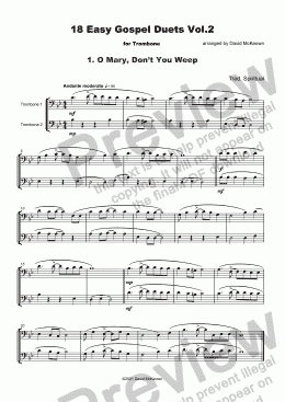 page one of 18 Easy Gospel Duets Vol.2 for Trombone