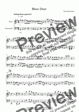 page one of Blues Duet for Flute and Cello