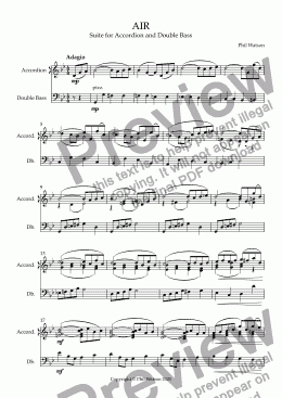 page one of AIR  - Suite for Accordion and Double Bass